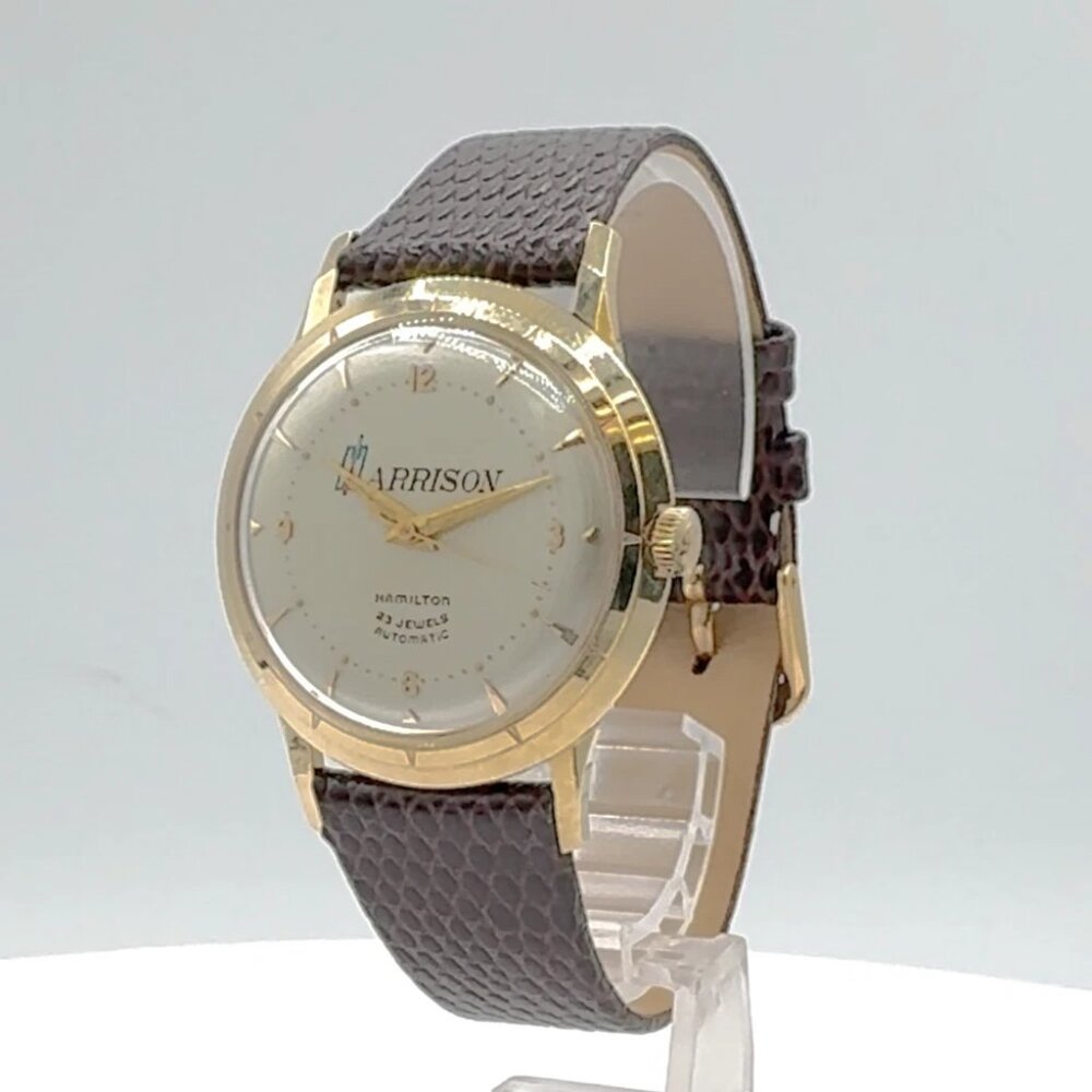 Vintage Hamilton Harrison Men's Automatic Wristwatch 665 Swiss 10k Gold & Steel